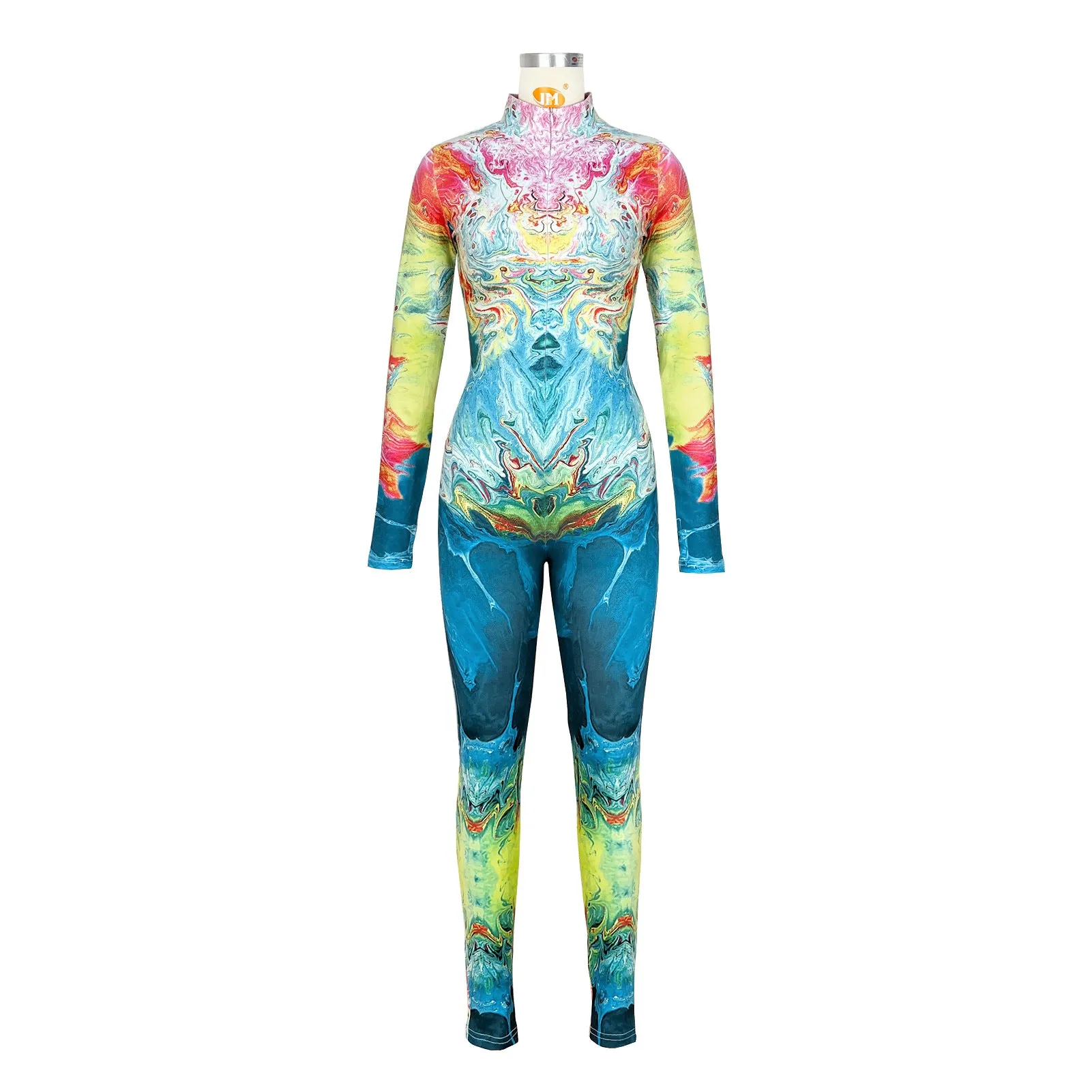 MB FASHION Vibrant High-Neck Full-Body Jumpsuits 6707LY