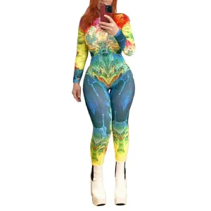 MB FASHION Vibrant High-Neck Full-Body Jumpsuits 6707LY