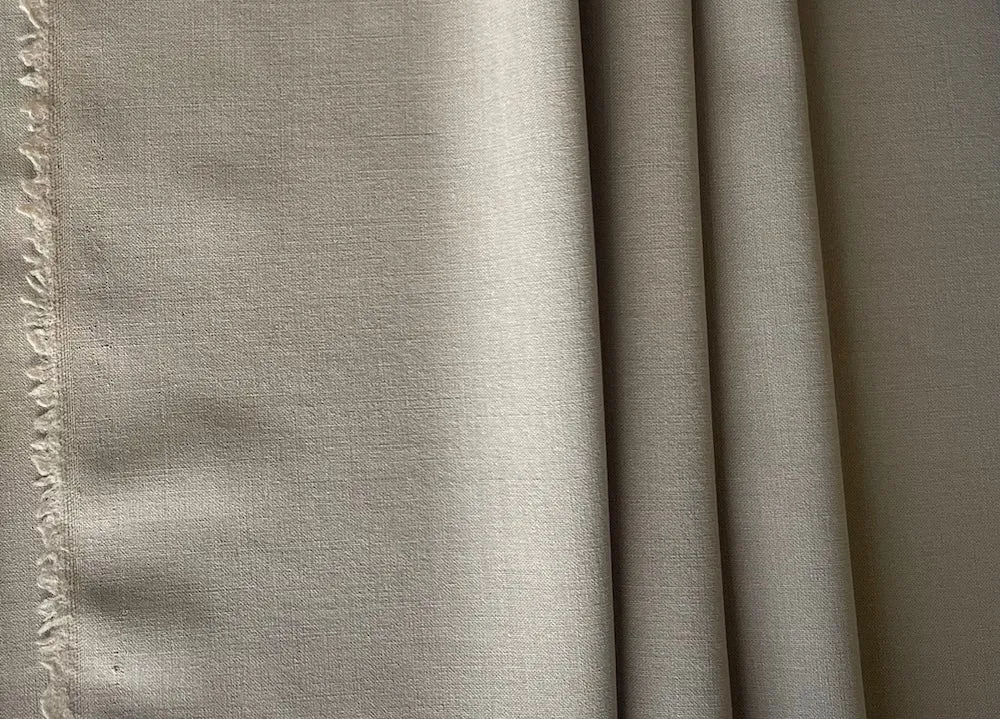 Mid-Weight Basic Khaki Stretch Wool Twill (Made in Italy)