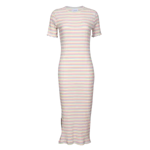 NATALIA-SS-DRESS - DUSTY MULTICOLOR STRIPE