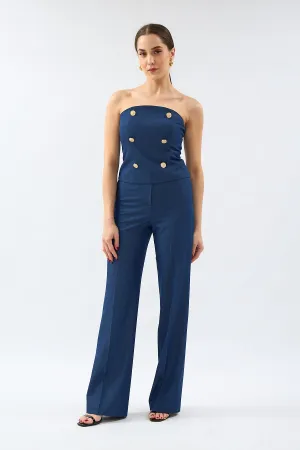 Navy Blue Fit Cut Trousers