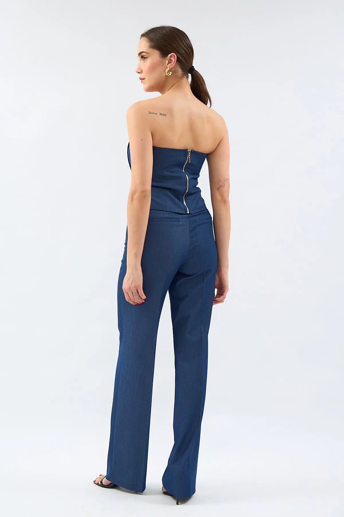 Navy Blue Fit Cut Trousers