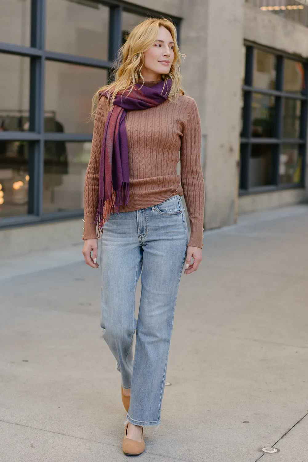 Nia Mid Rise Yoke Cell Phone Pocket Dad Jeans