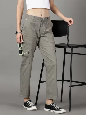 Olive Grey Cotton 6 Pocket Cargo Pants