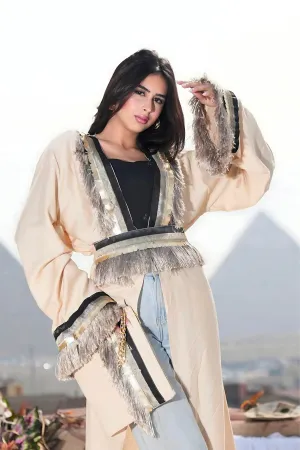 Open Hooded Cardigan with Bag - U-Modest