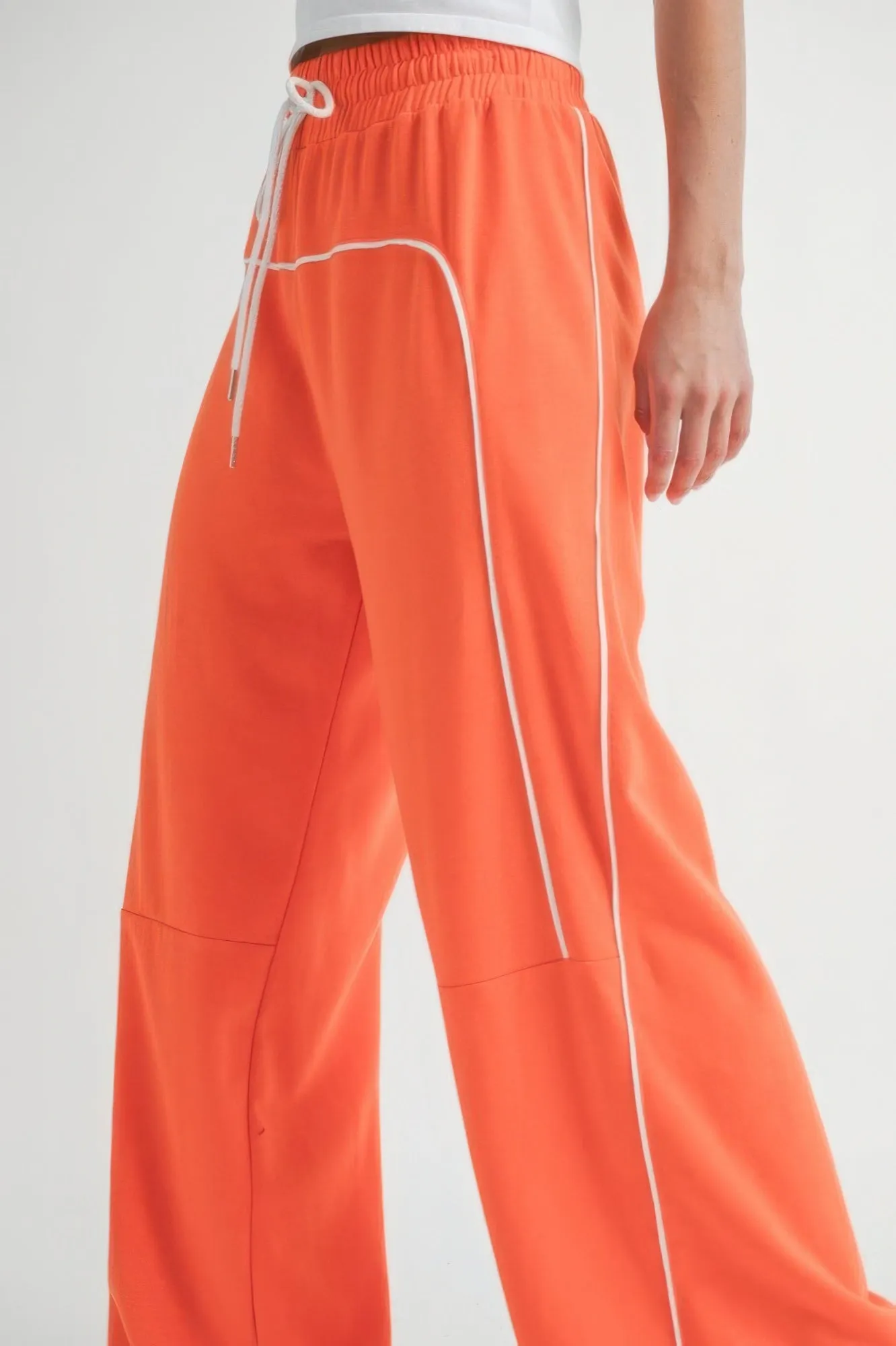 Piping Detail Drawstring Pants