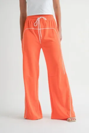 Piping Detail Drawstring Pants