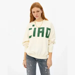 "Ciao" Oversized Sweatshirt (Cream)