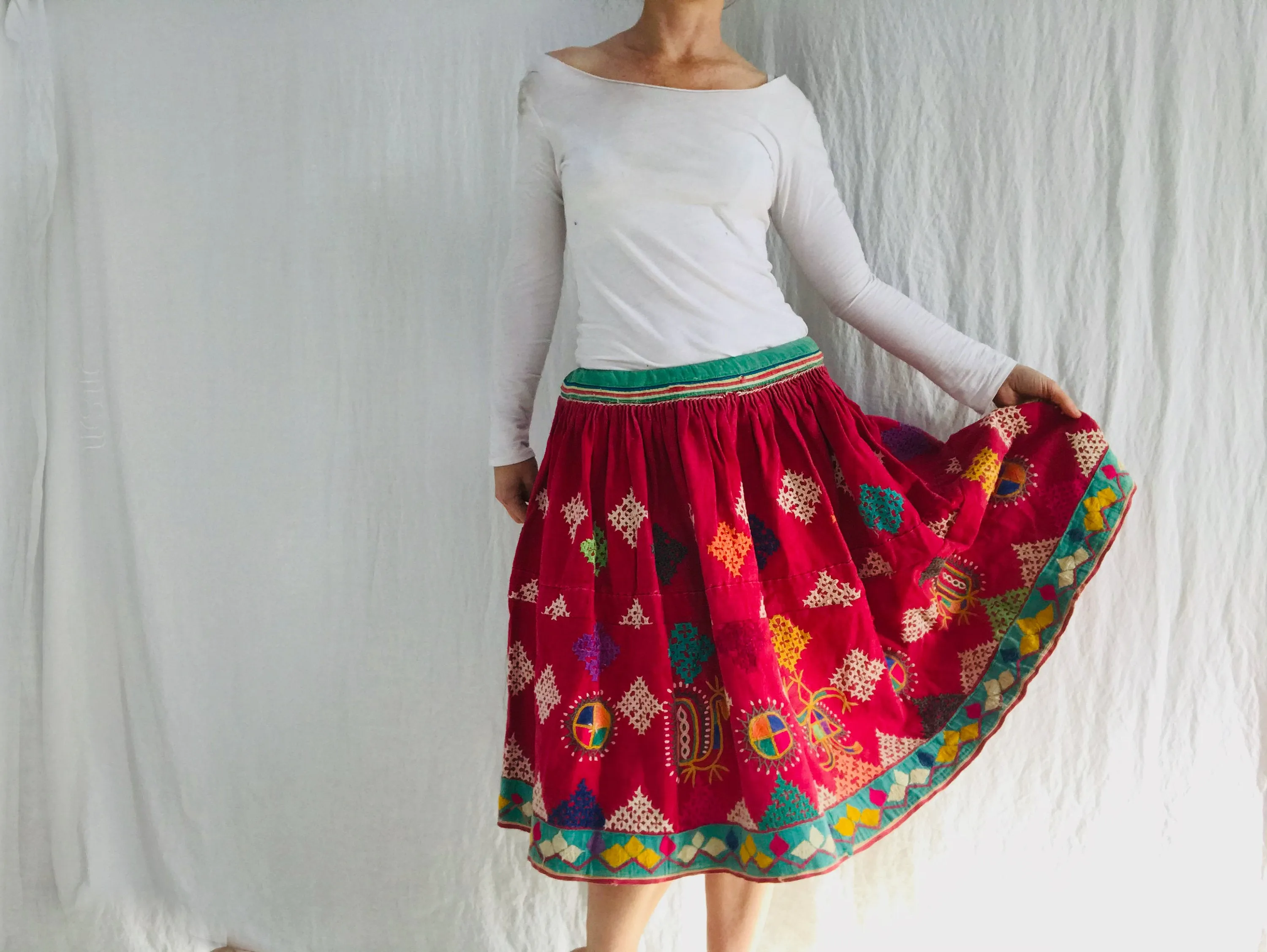 Rabari Embroidered Skirt. Vintage. Hand Embroidered.