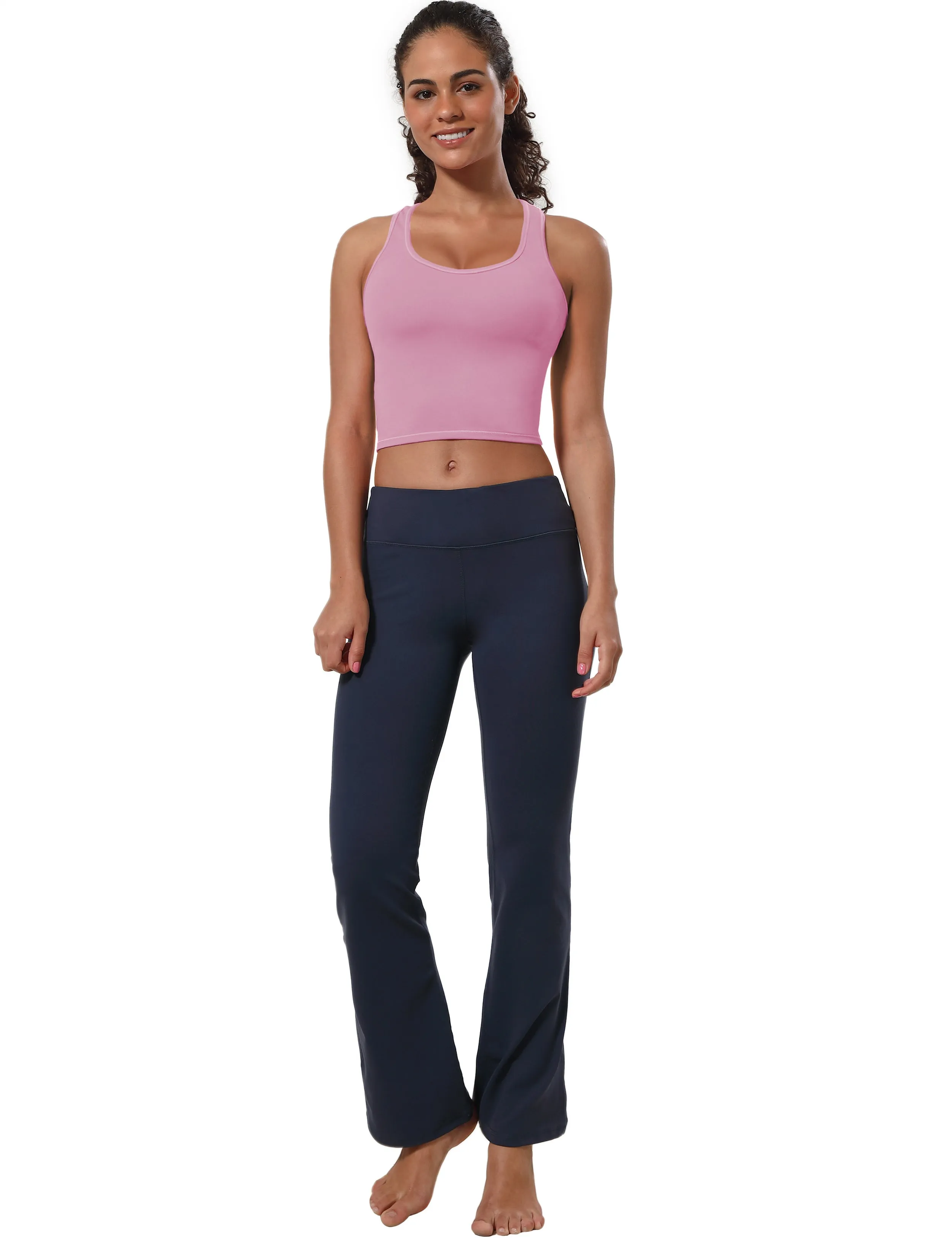Racerback Athletic Crop Tank Tops lightpink_Golf