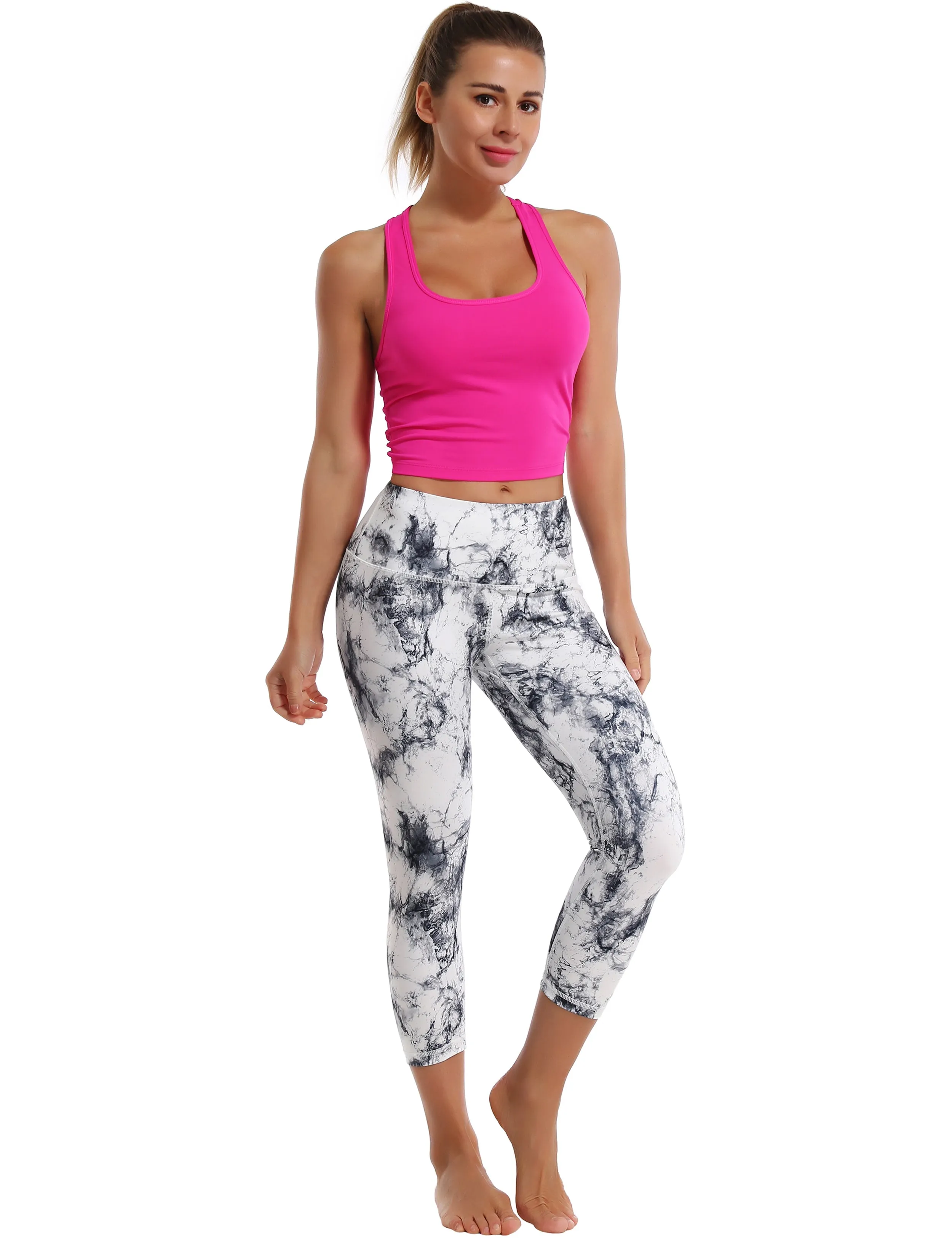 Racerback Athletic Crop Tank Tops magenta_Golf