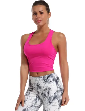 Racerback Athletic Crop Tank Tops magenta_Golf