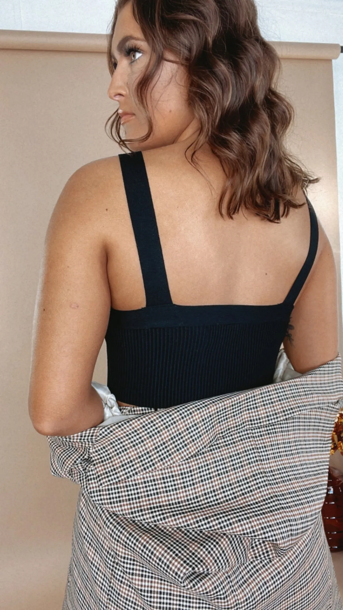 Ready Or Not Ribbed Cropped Tank, Black