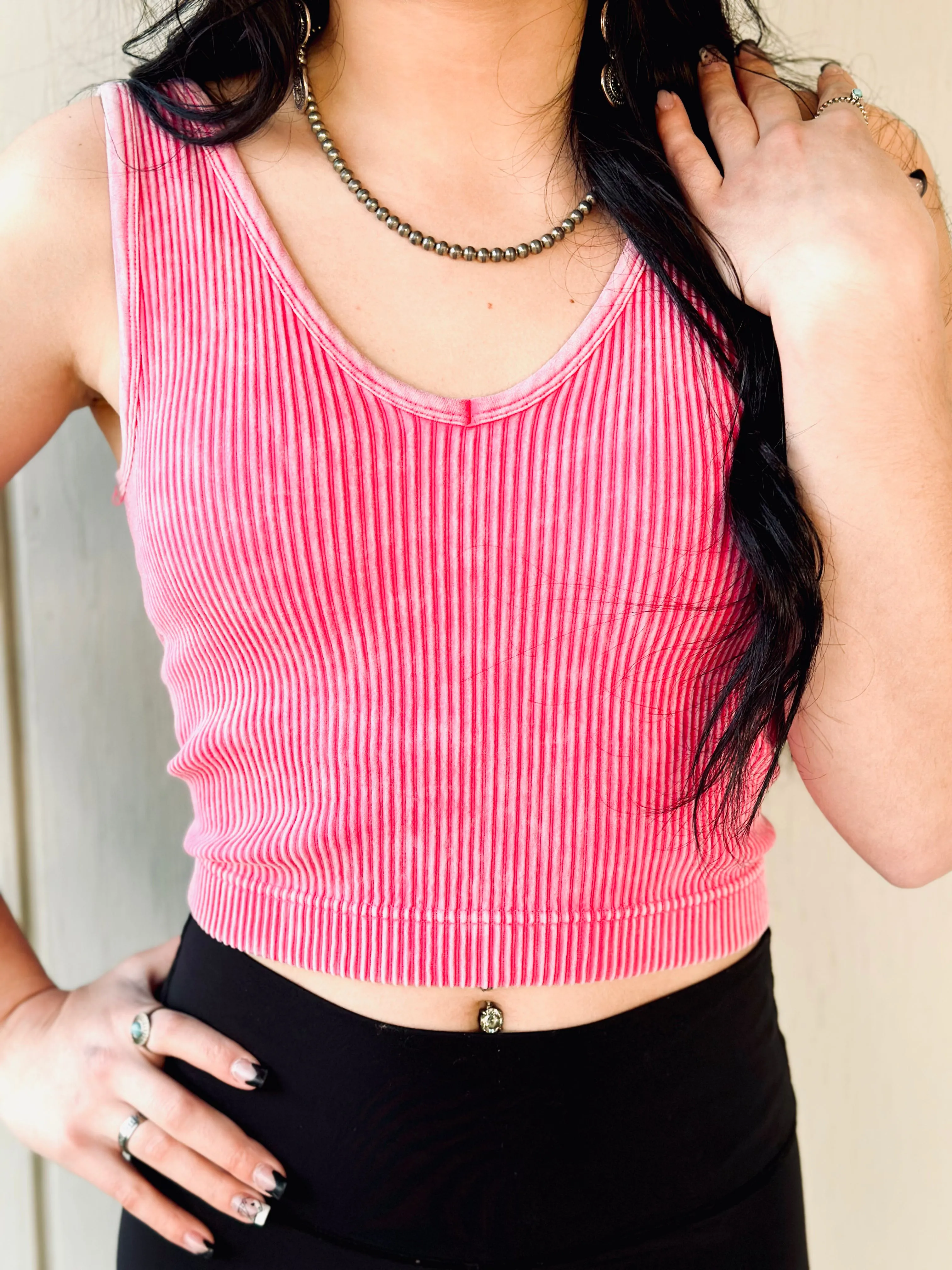 Ribbed Crop Tank Tops
