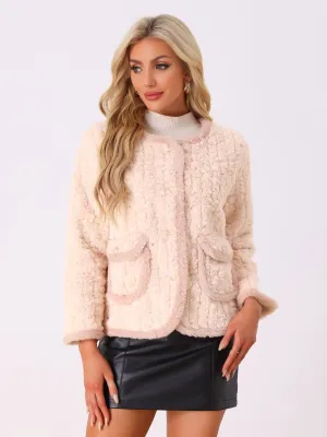 Single Breasted Long Sleeve Warm Faux Fur Coats