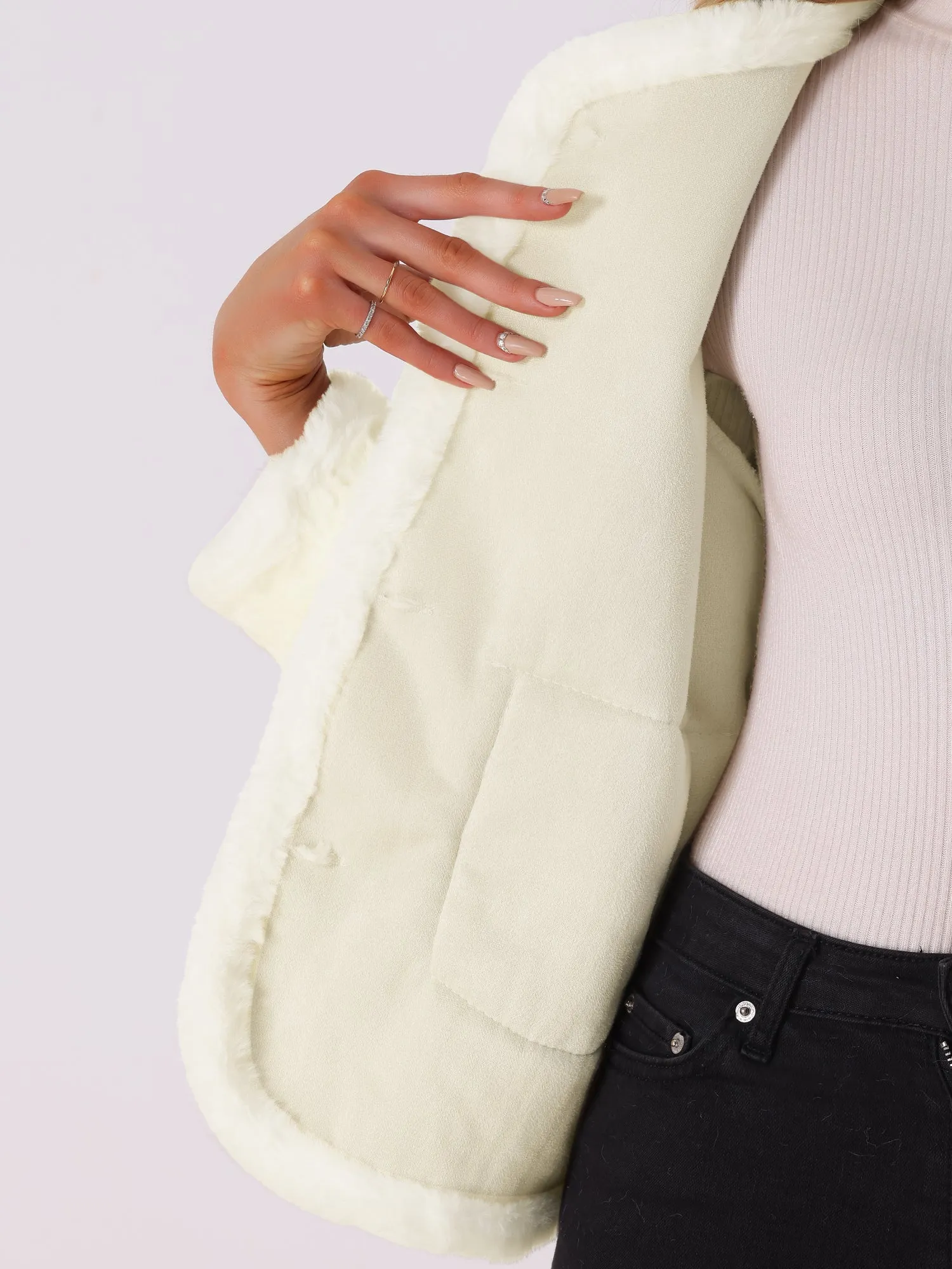Single Breasted Long Sleeve Warm Faux Fur Coats