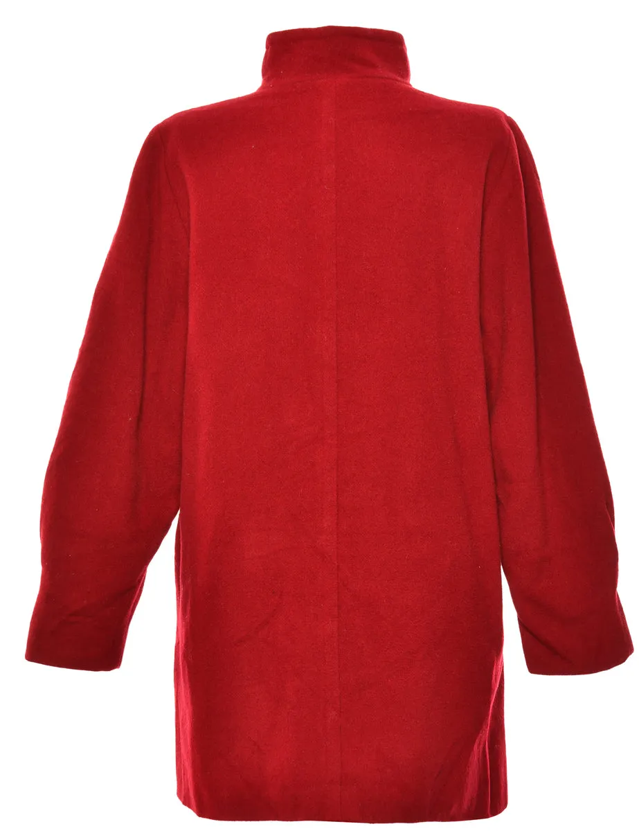 Single Breasted Red Coat - L