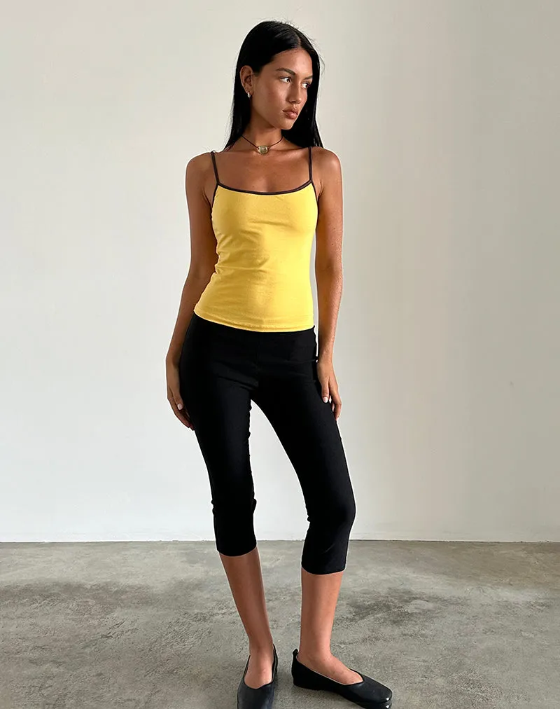 Solani Top in Yellow May with Deep Mahogony Binding
