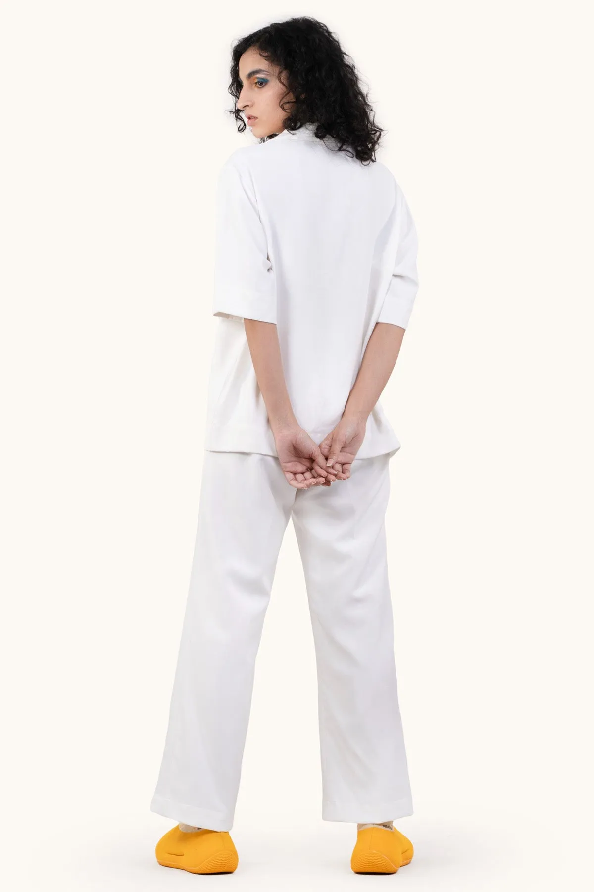 Straight Fit Crepe Pants