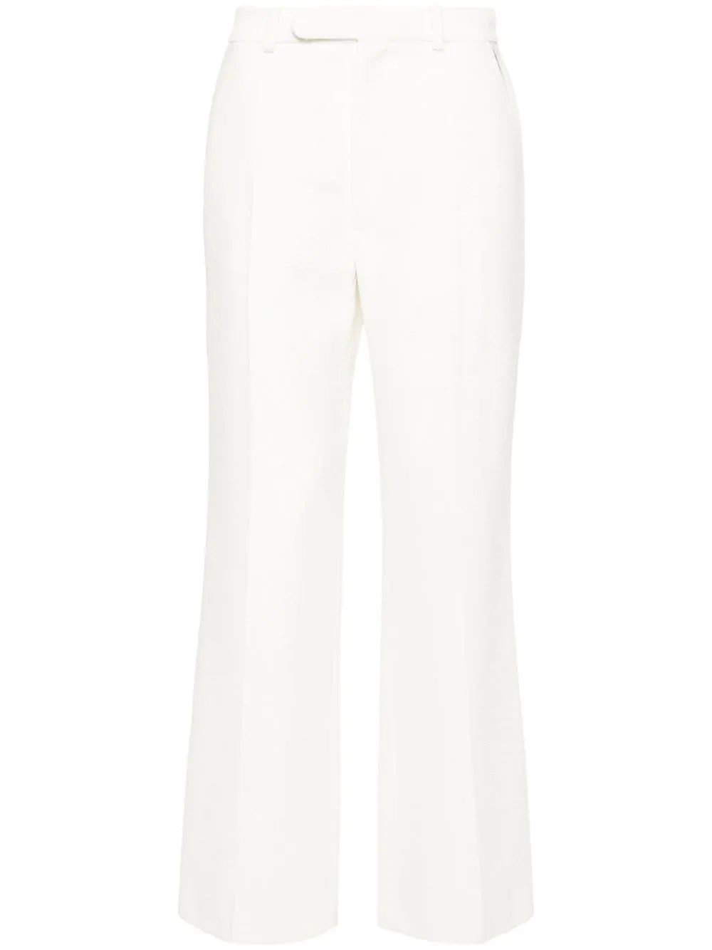 straight-leg jacquard trousers