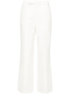 straight-leg jacquard trousers