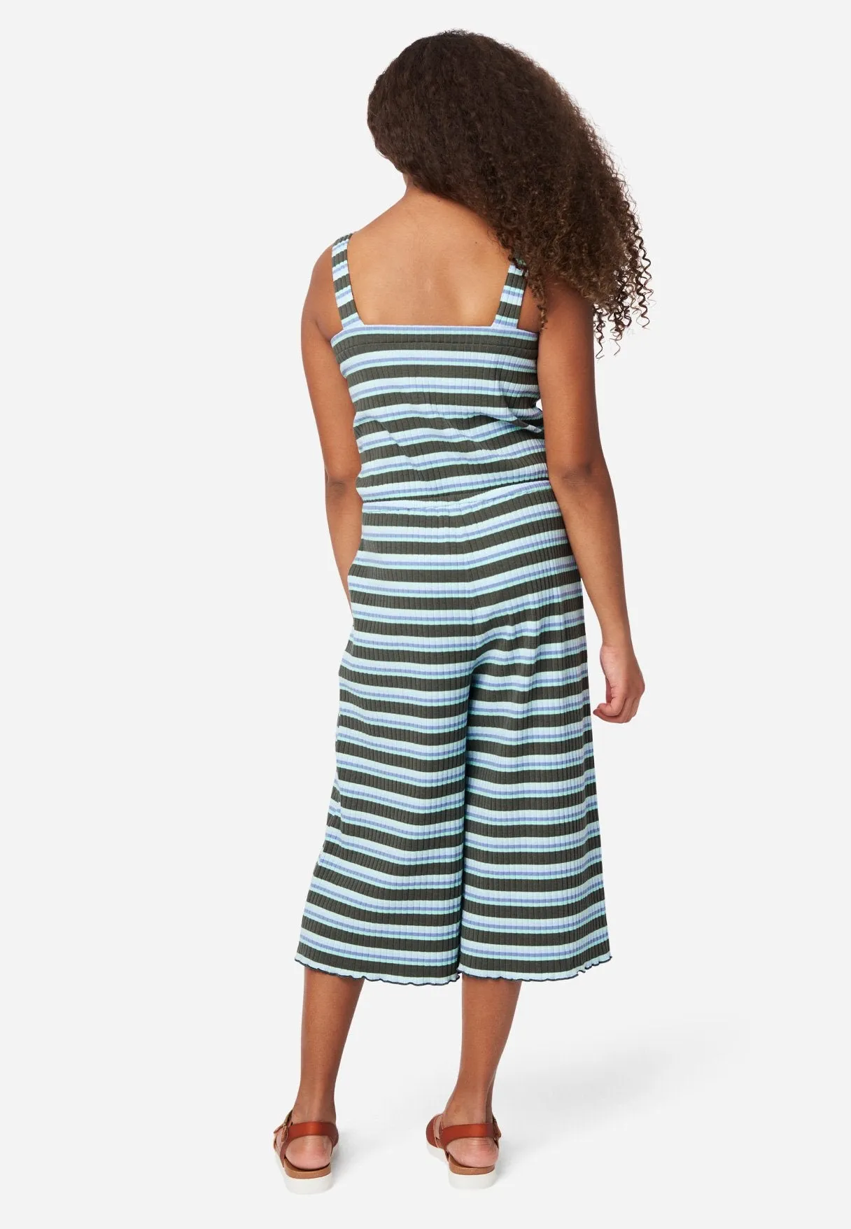 Striped Blouson Jumpsuit