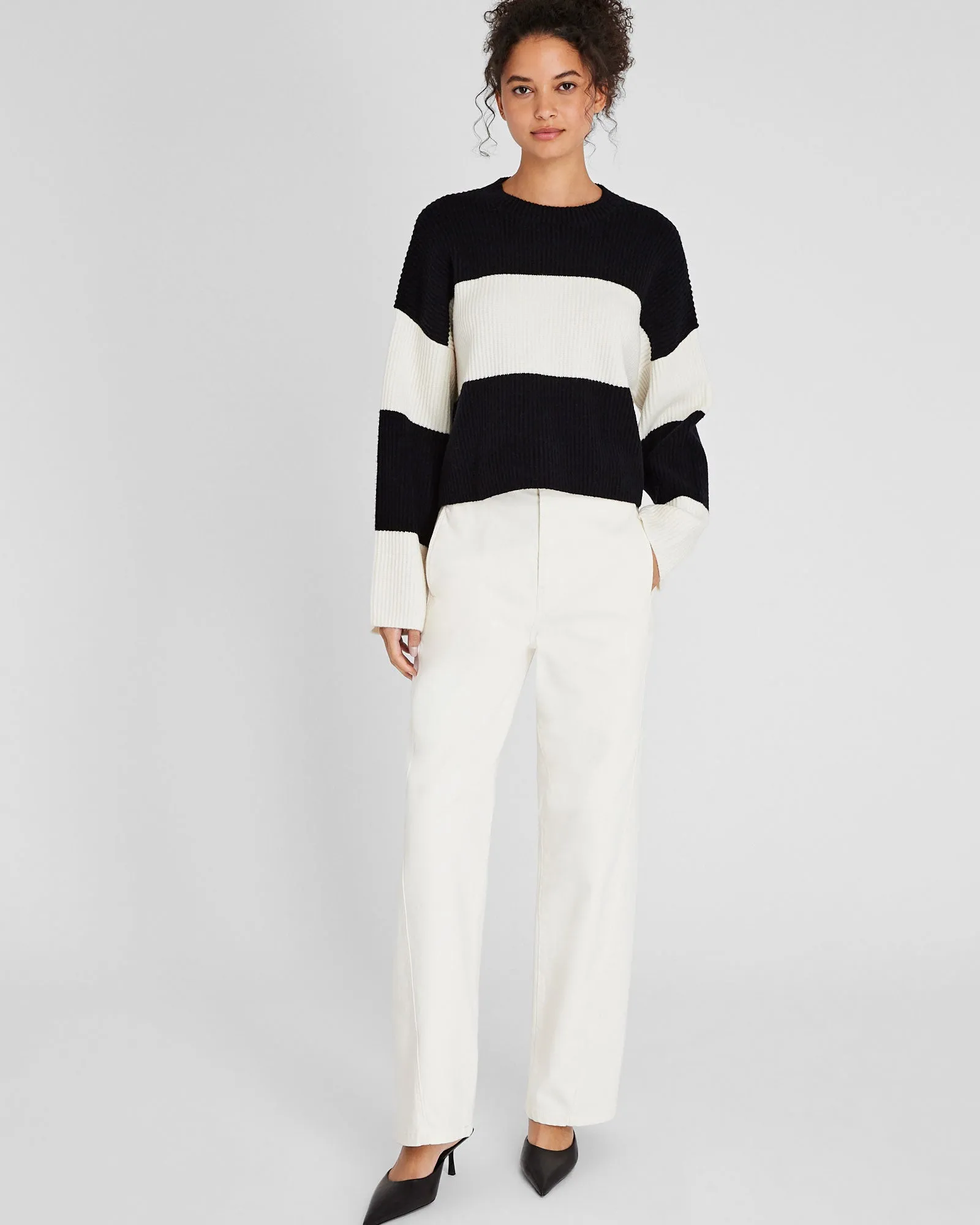 Striped Wool Blend Sweater