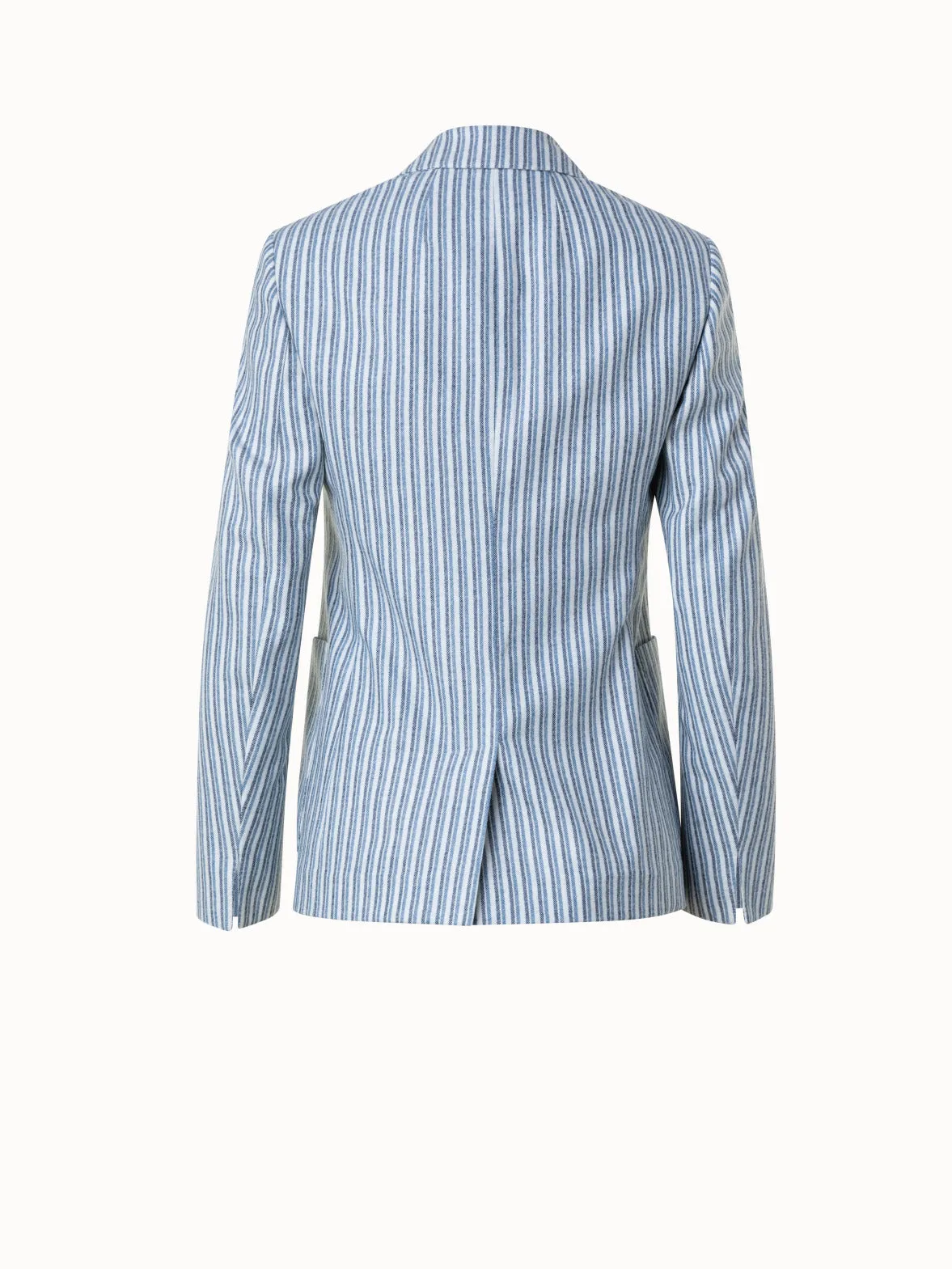 Striped Wool Flannel Double-Breasted Jacket