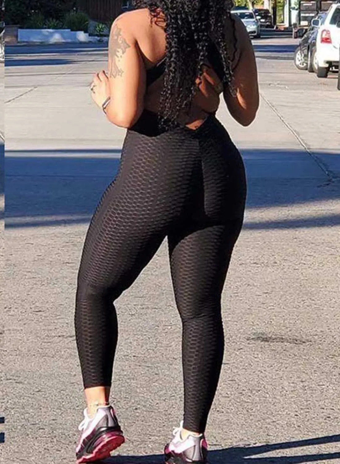 Textured Solid Color Backless Workout Yoga Jumpsuits