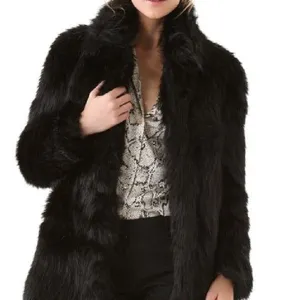 Warm fur Pure Color Standing Collar Leather Coat