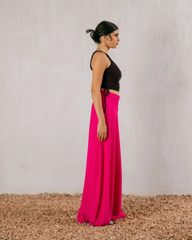 Women's Flowy Pants - Hot Pink, Lightweight CY Fabric, Stylish Summer Bottoms, Made in Egypt