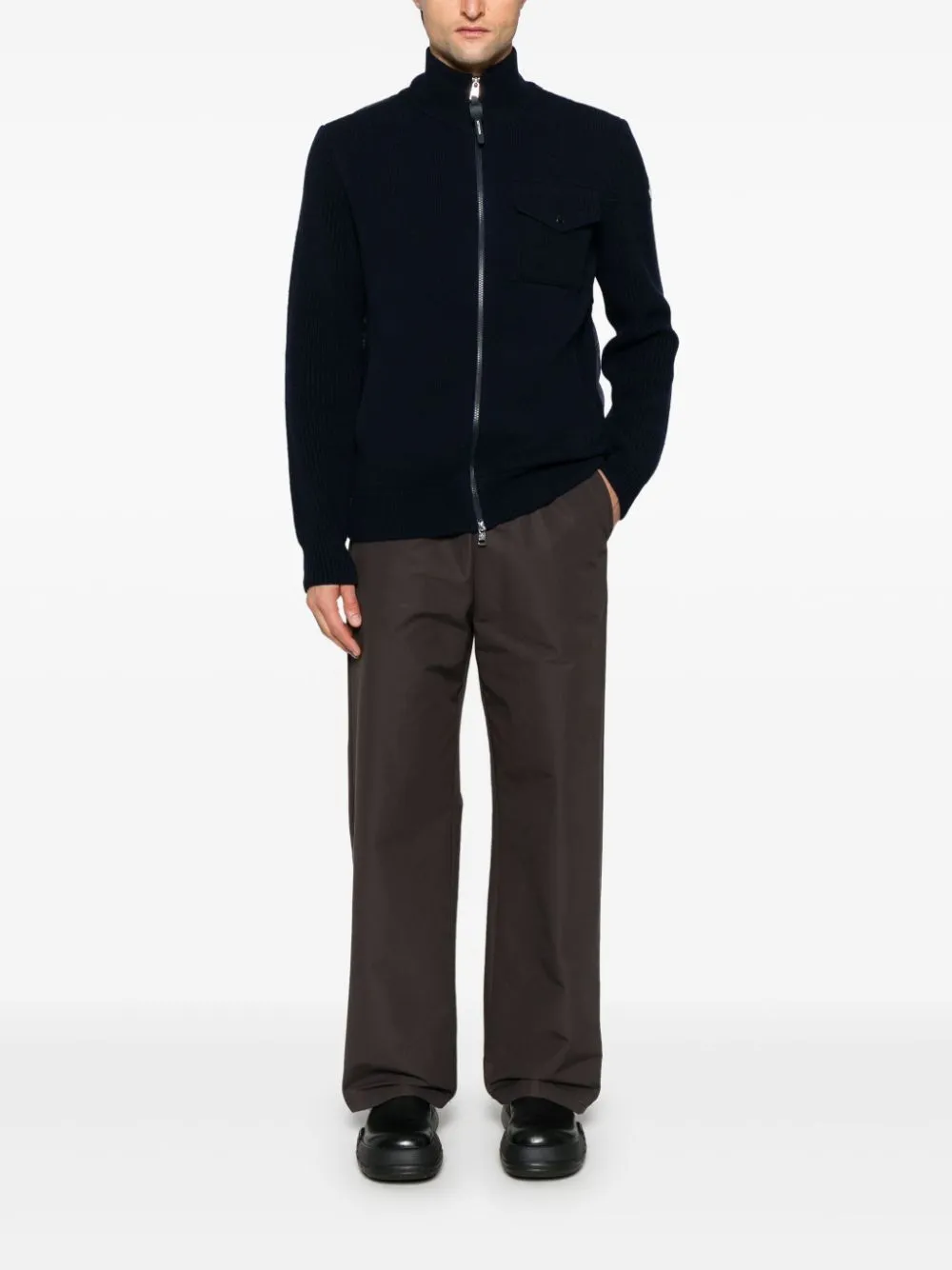 zip-up cardigan