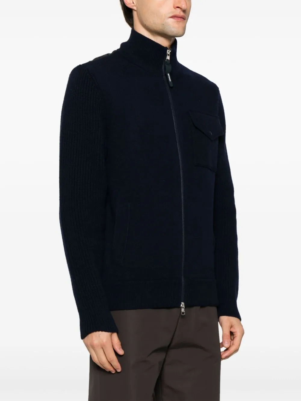 zip-up cardigan